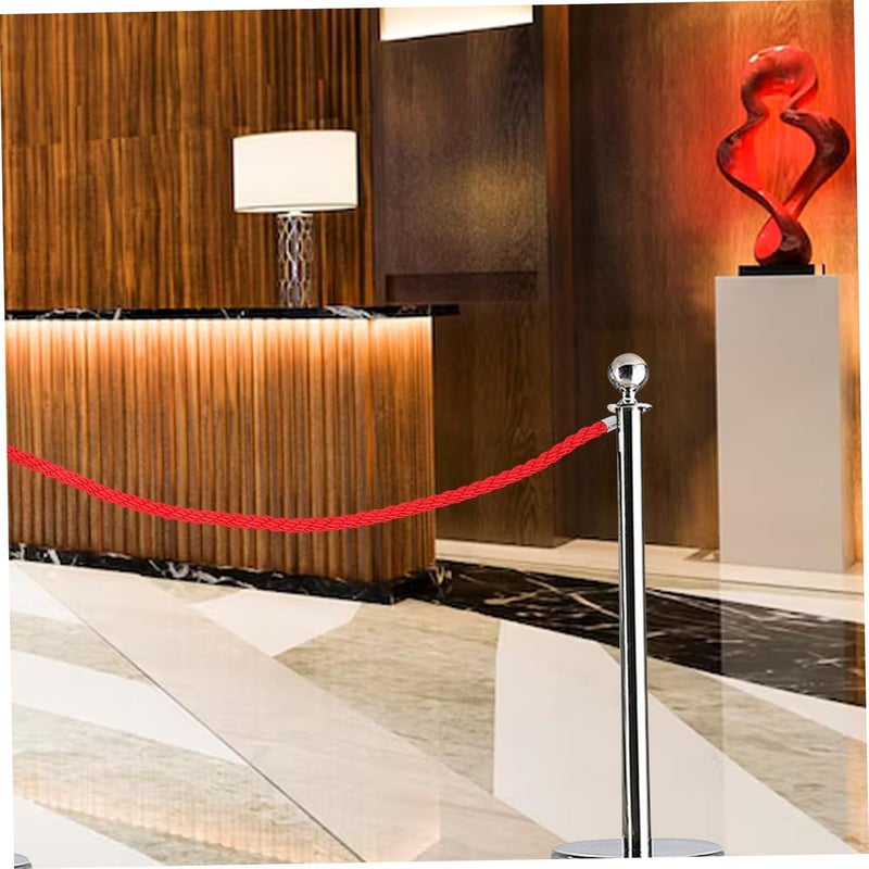 Red 1 Meter Twisted Rope Barrier With Stainless Steel Hooks For Crowd Control Hotel Reception Event Management - Image 5